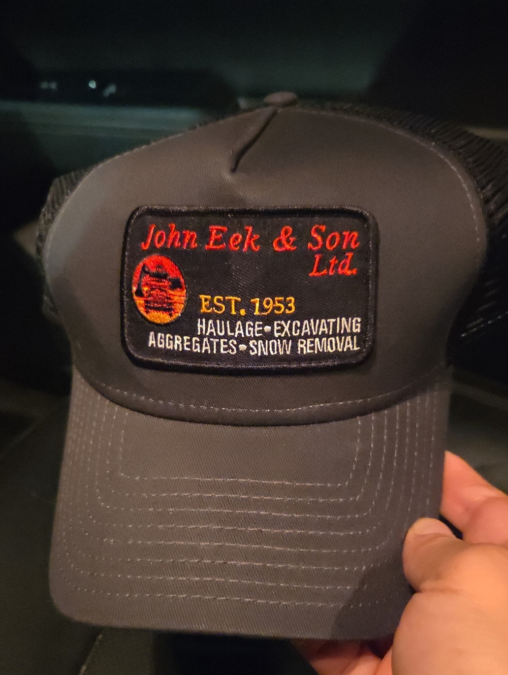 SUPER COOL!Embroidered Trucker Cap - Charcoal/Black